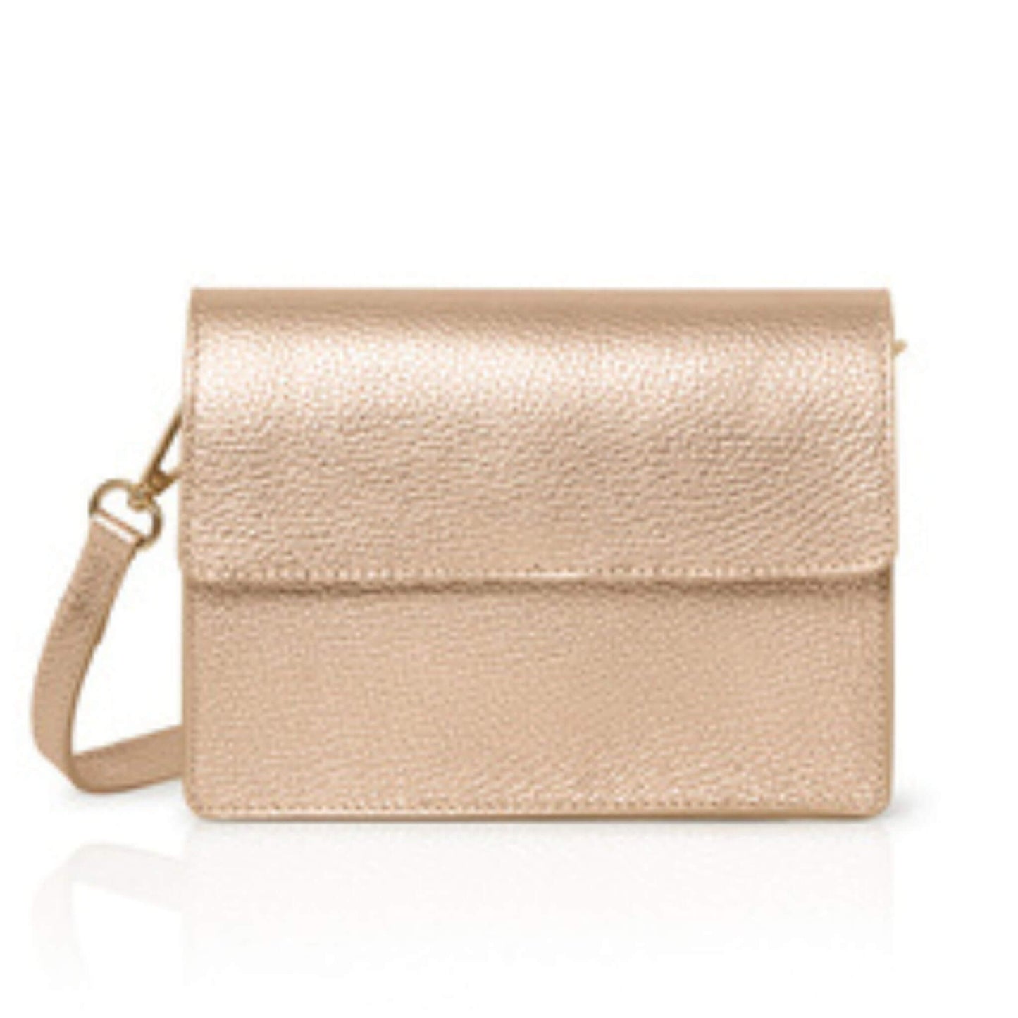 Scarlett - Rose Gold Leather Crossbody Bag