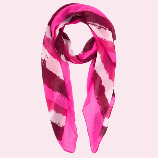 Striped Print Scarf - Pink