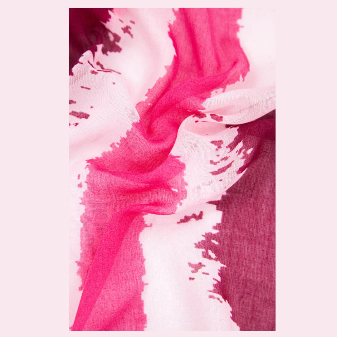 Striped Print Scarf - Pink