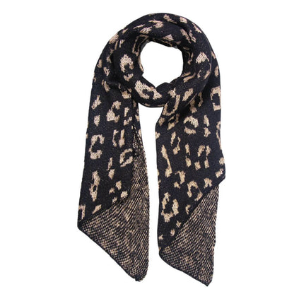 Black and Gold Leopard Pattern Scarf