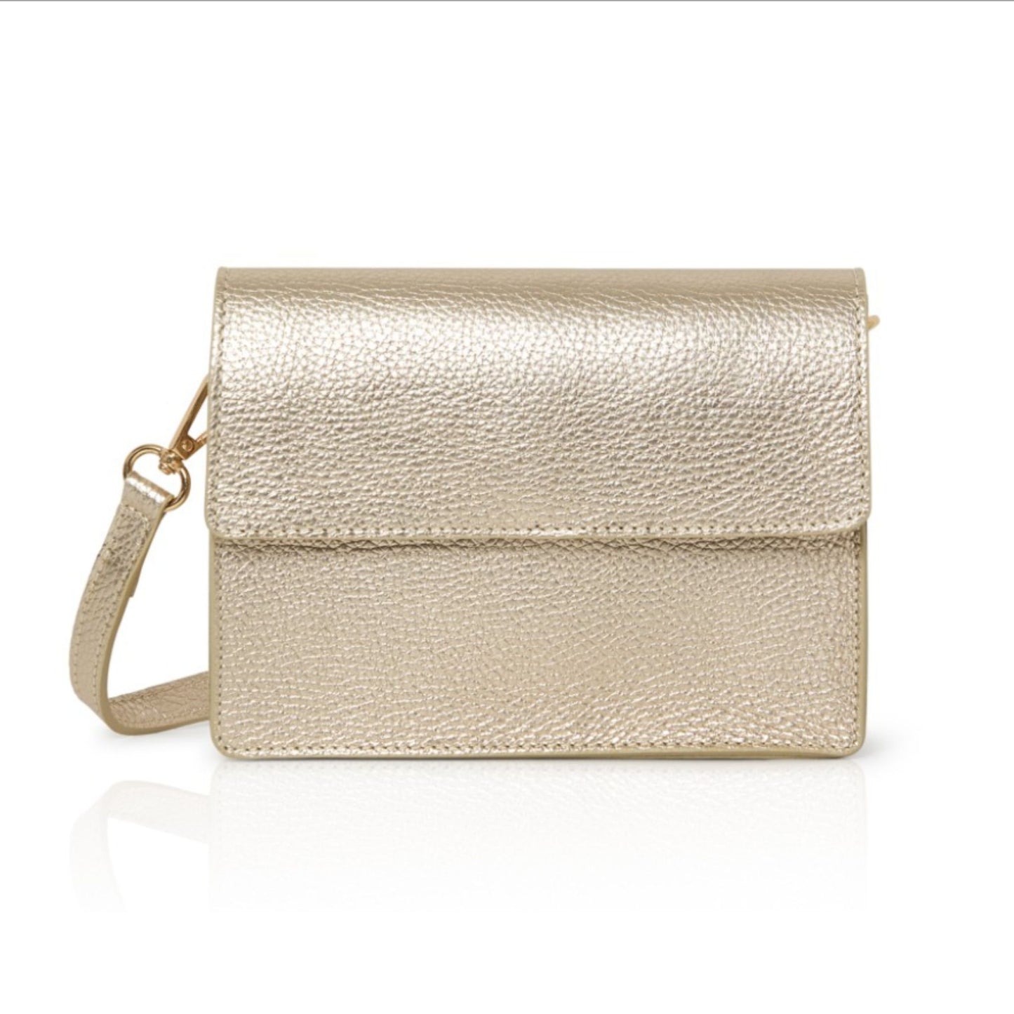 Scarlett - Gold Leather Crossbody Bag