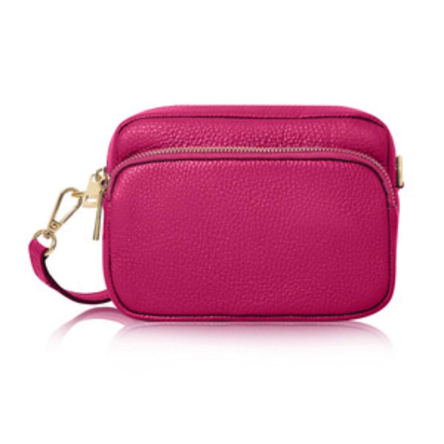 Maggie - Front Pocket Crossbody Bag - Fuchsia Pink