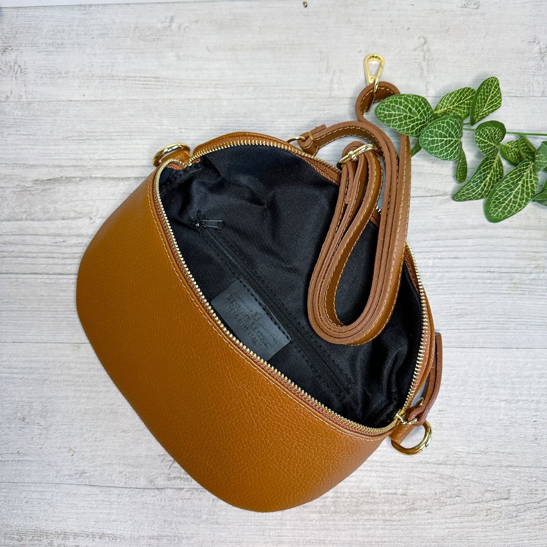 Lulu Plus Larger Leather Bum Bag | Tan