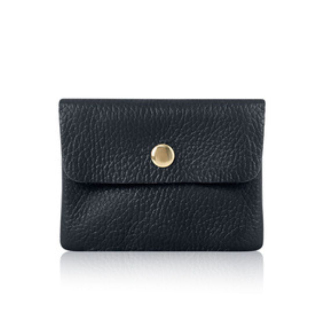 Navy Blue Leather Coin Purse