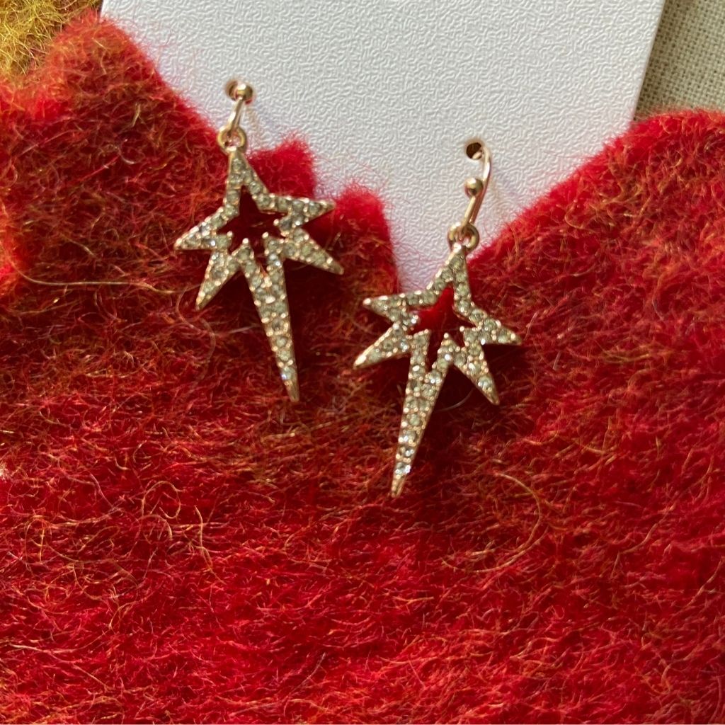 Sparkly Star Drop Earrings