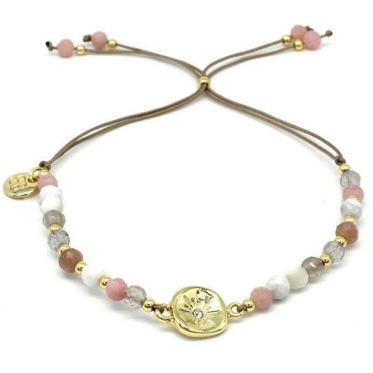Nervia Dusky Pink & Charm Gemstone Bracelet