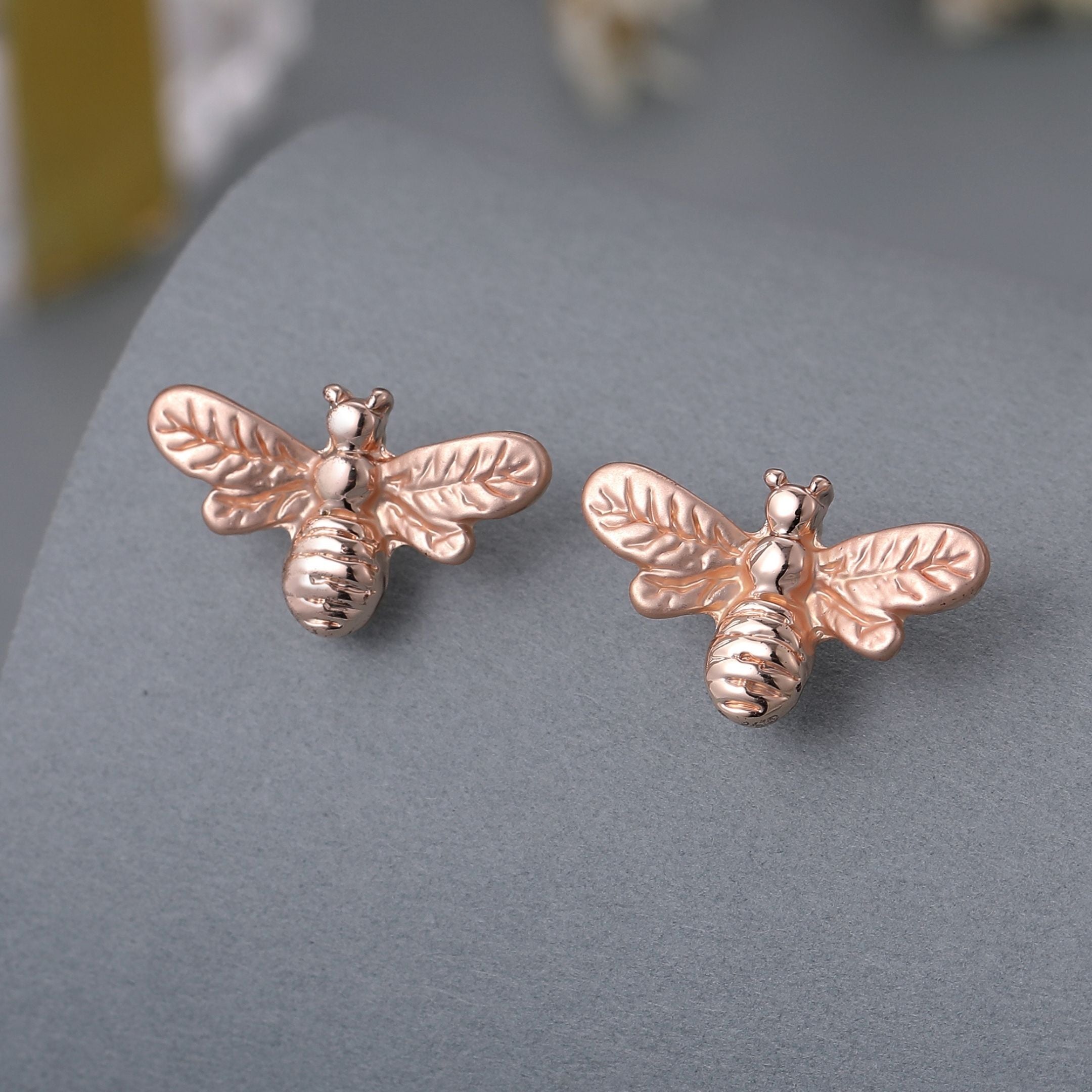 Rose gold sale bee earrings