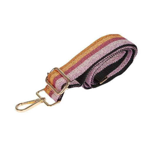 Lurex Striped Bag Strap - Pink
