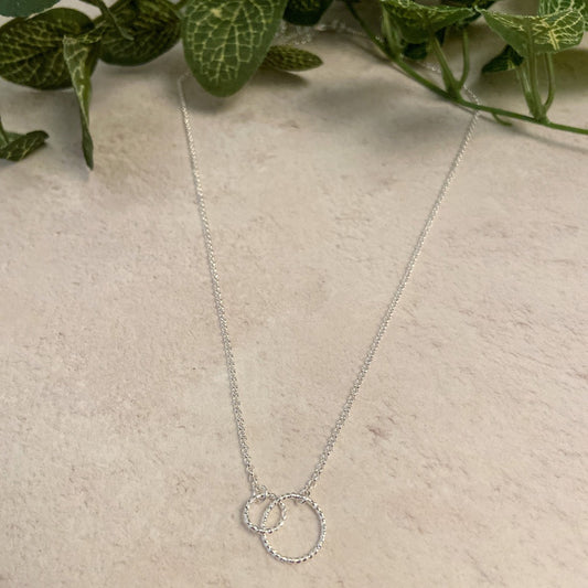 MIA - Double Circles Silver Necklace