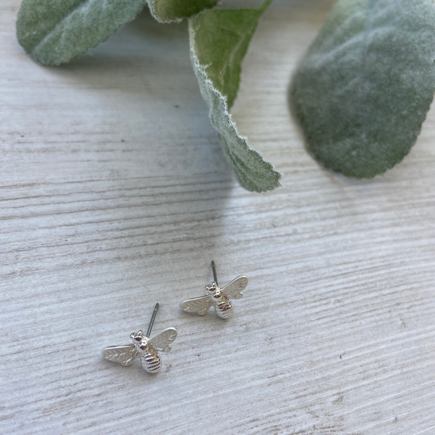Bee Earrings - Silver